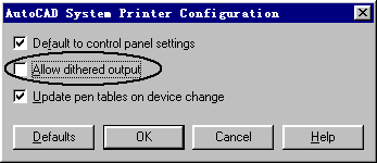 Autocad system printer configuration