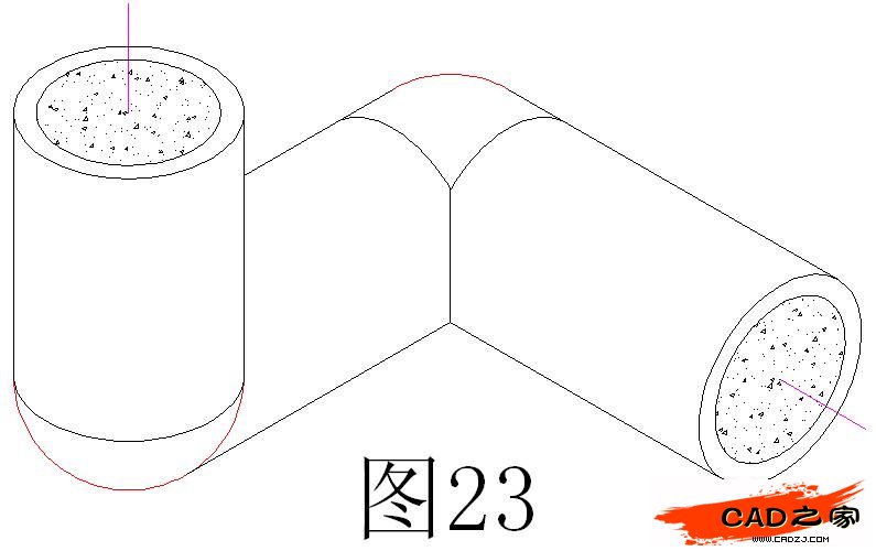 图22图21图20图19图18图17图16弯管零件的画法:在拐角处结合圆画相贯