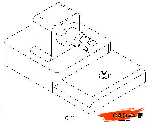 AutoCAD二维教程：细说机械零件轴测图的画法_中国教程网