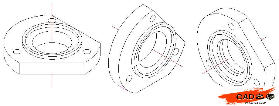 AutoCAD二维教程：细说机械零件轴测图的画法_中国教程网