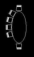 用CAD绘制12人椭圆桌的方法
