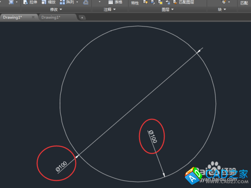 CAD2015中怎么进行直径与半径标注