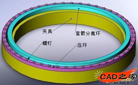 压环与夹具装配示意图